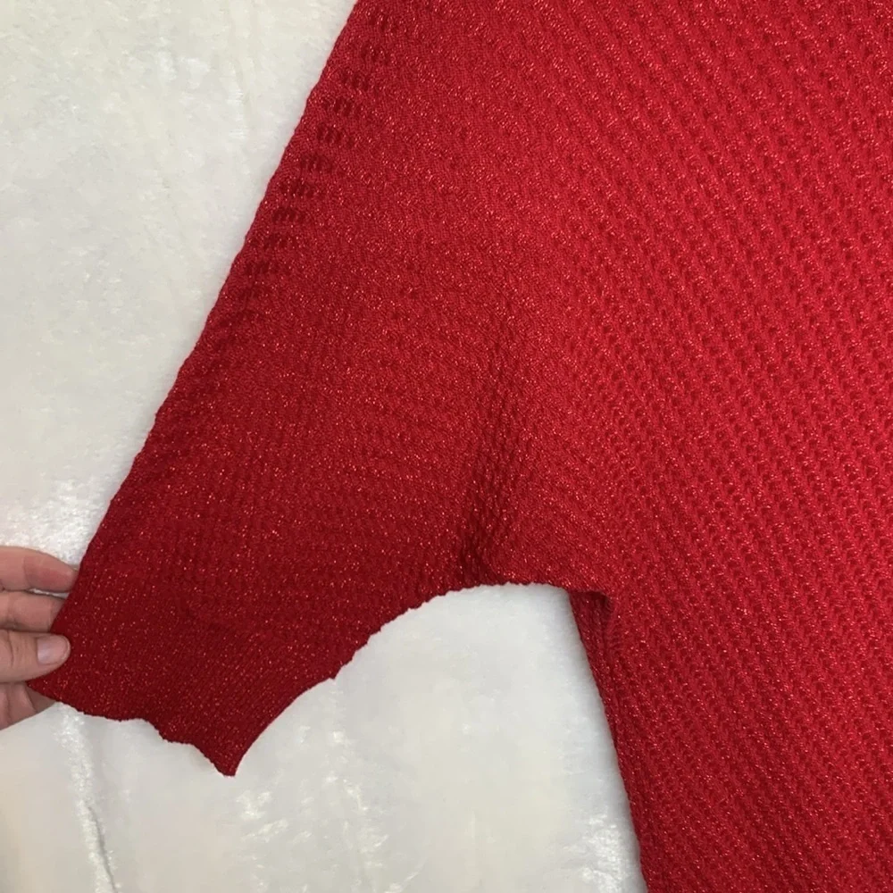 AB Studio Red Knit Sweater - Picture 2 of 6
